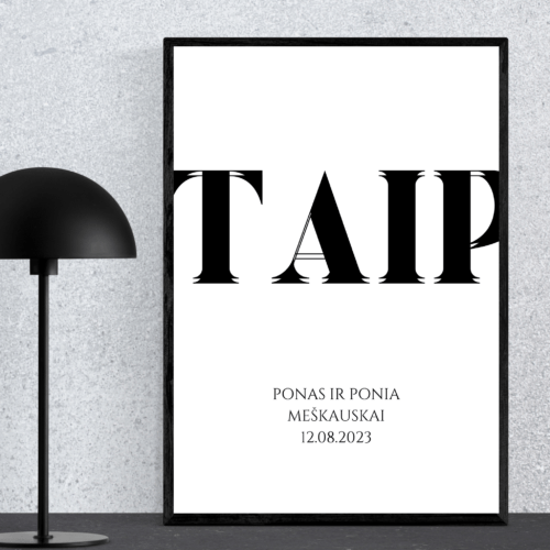 Personalizuotas paveikslas "TAIP"