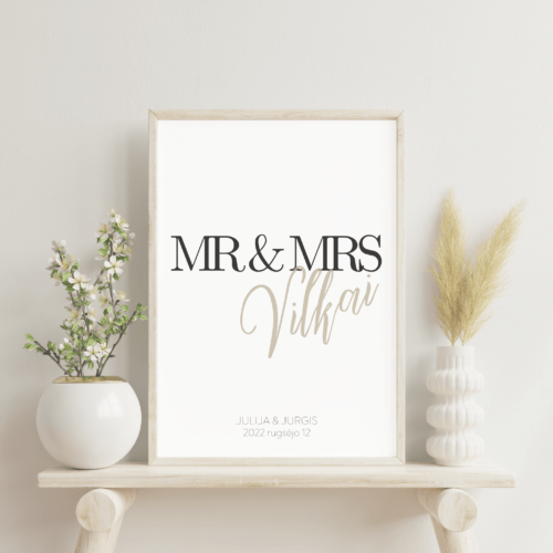 Personalizuotas paveikslas "Mr ir Mrs" nr.2
