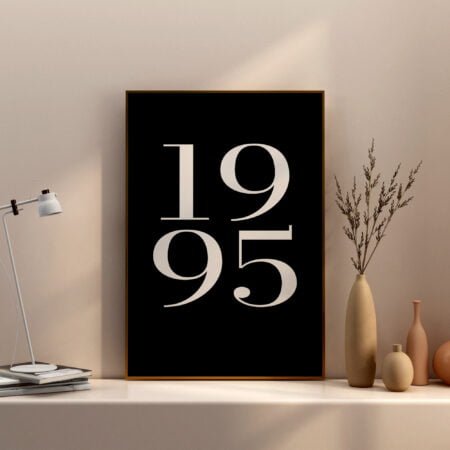 Personalizuotas paveikslas "Metai" - juoda/dramblio kaulas