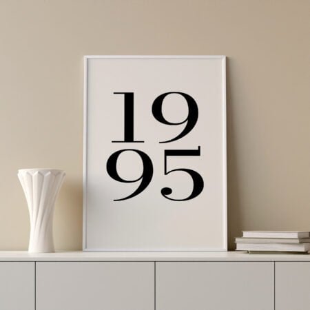 Personalizuotas paveikslas "Metai" - dramblio kaulas/juoda