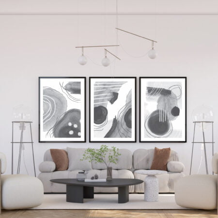 Paveikslų rinkinys "Nespalvotas abstraktumas"