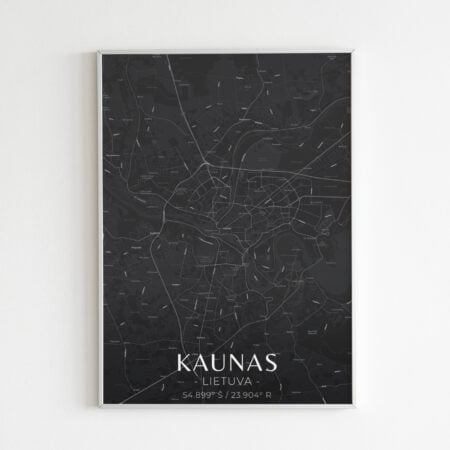 Miesto žemėlapis „Kaunas" (juodas)