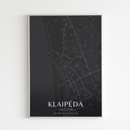 Miesto žemėlapis „Klaipėda" (juodas)