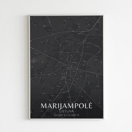 Miesto žemėlapis „Marijampolė" (juodas)