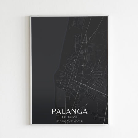 Miesto žemėlapis „Palanga" (juodas)