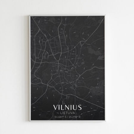 Miesto žemėlapis „Vilnius" (juodas)