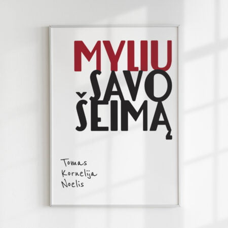 Personalizuotas paveikslas "Myliu savo šeimą"