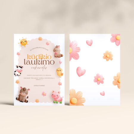 Kvietimas kūdikio laukimo vakarėlis "Laukiniai gyvūnai"